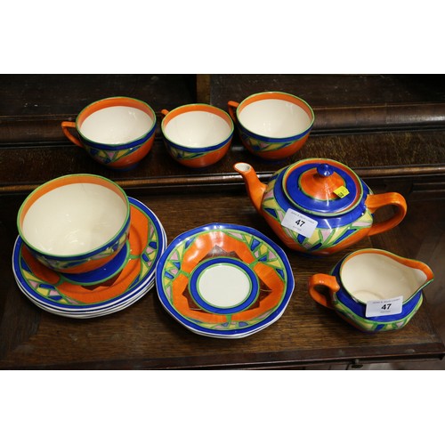 47 - A John Guildford “Arabesque” pattern part teaset, a quantity of Masons “Chartreuse” pattern china, i... 