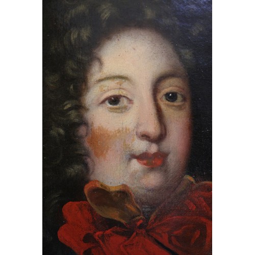 396 - French School: a 19th century oval oil on canvas, head and shoulders portrait of a nobleman, 16” x 1... 