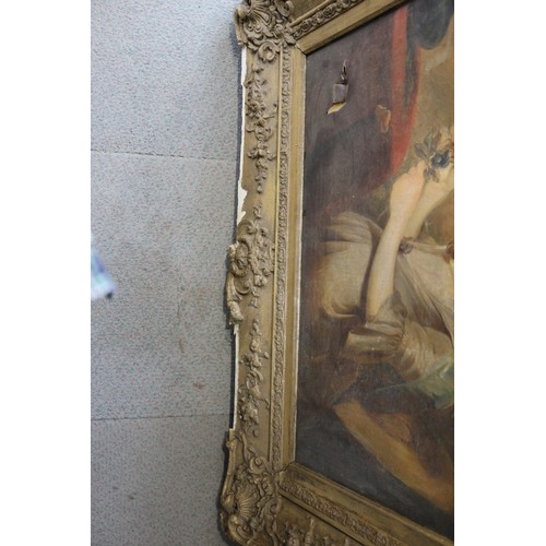 392 - Phillips: an early Victorian oil on canvas portrait of Mary Davenport, 36” x 27 1/2”, in gilt frame ... 