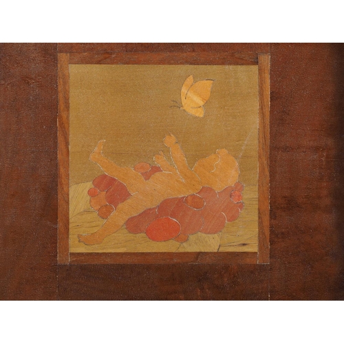 104 - A Liberty's marquetry panel child and butterfly, 