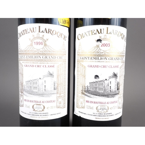 156 - A bottle of 1996 Chateau Laroque Saint-Emilion Grand Cru Grand Cru Classe, and another, 2003 vintage