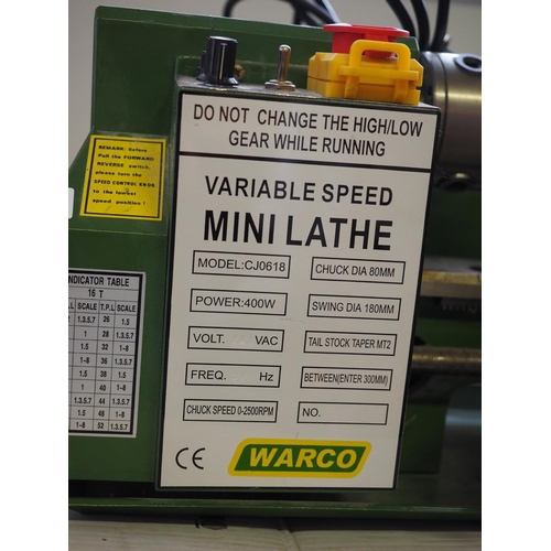 163 - A Warco variable speed mini lathe