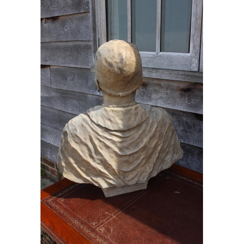 213 - A faux marble portrait bust of an unknown 18th century cardinal, 24