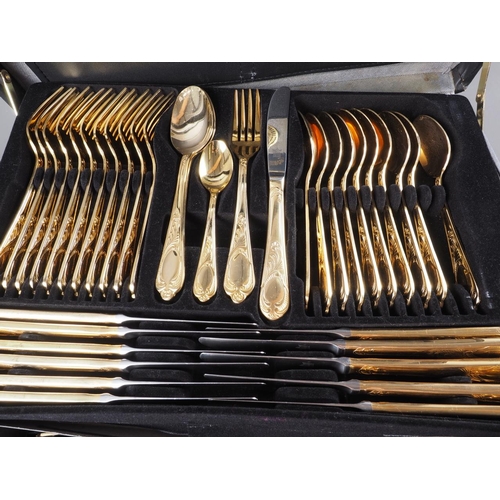 240 - A canteen of SBS Solingen 24kt gold plated cutlery