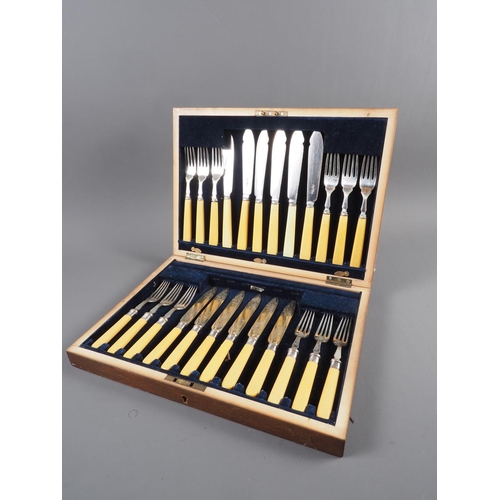 248 - Three cased part sets of silver plated cutlery, various