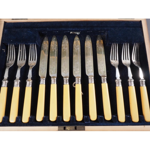 248 - Three cased part sets of silver plated cutlery, various