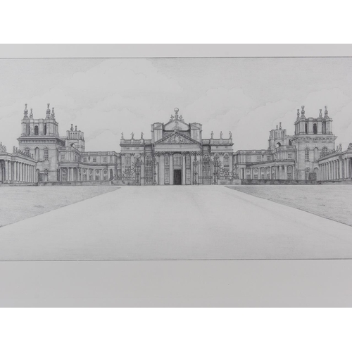 315 - Henry Rushbury: an etching, Horseguards, signed in pencil, in ebonised frame and a print of Blenheim... 