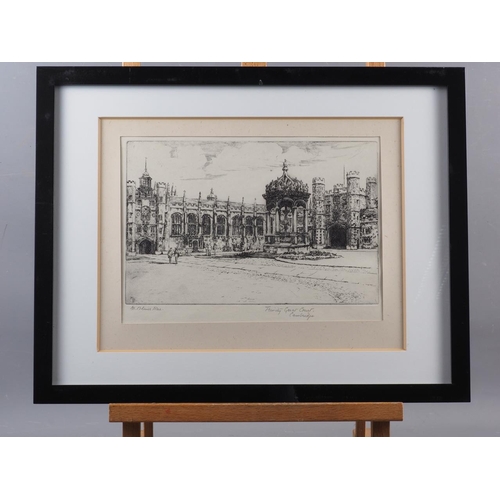 316 - M Oliver Rae: an etching, High Street Oxford, in ebonised strip frame, and another by the same hand,... 