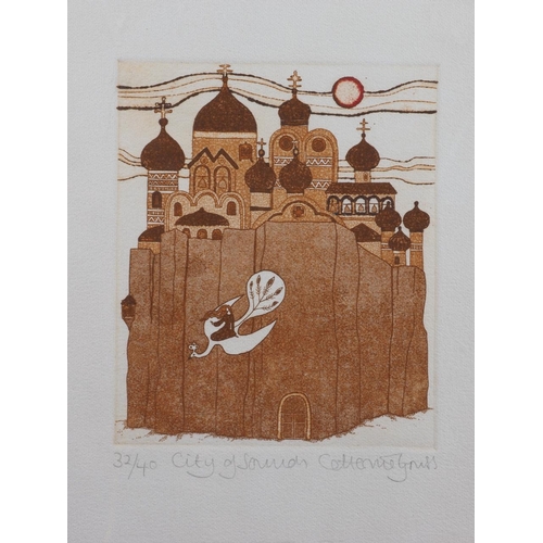 344 - Catherine Grubb: a signed limited edition etching and screenprint, 