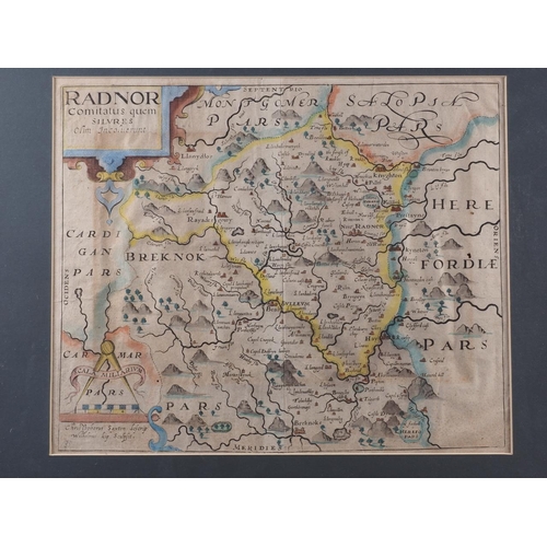 350 - A Christopher Saxton hand-coloured map, 