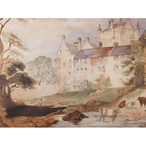 367 - A 19th century watercolour view of Cawdor Castle, 13