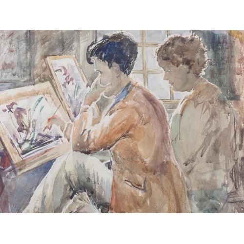 393 - Orrosson?: a 1920s watercolour sketch, student artists, 11