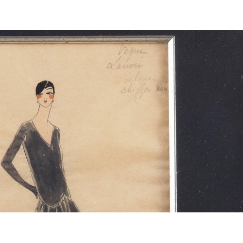 394 - A 1920s fashion watercolour study, 