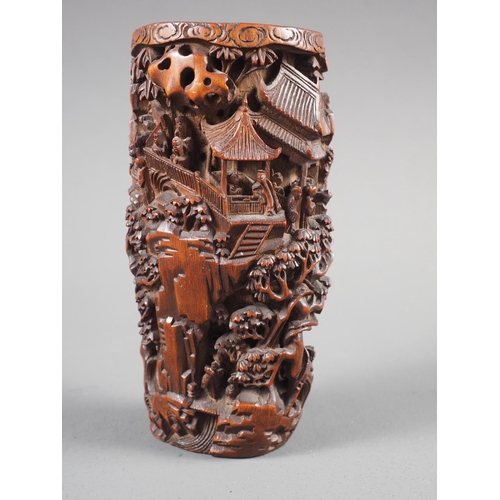 75 - A Chinese carved bamboo 