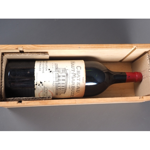 148 - A magnum bottle of Chateau Haut-Marbuzet, in wooden box