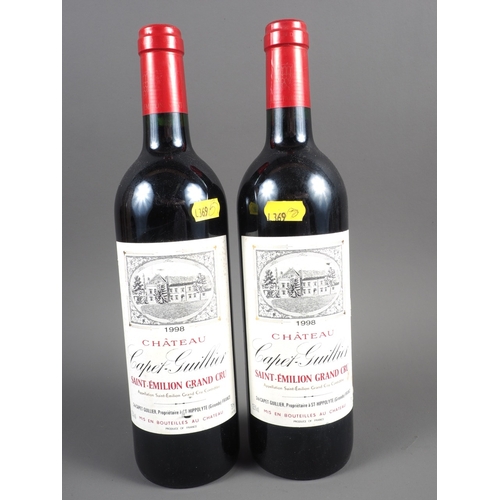 155 - Two bottles of 1998 Chateau Capet-Guillier Saint-Emilion Grand Cru