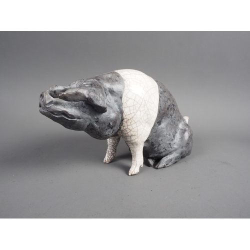 5 - A Raku model of a pig, 4 3/4