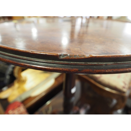 436 - A 19th century mahogany circular top occasional table, on turned column and tripod splayed supports,... 