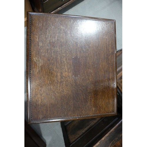 594 - A 1930s oak canteen table, fitted one drawer, with part table canteen