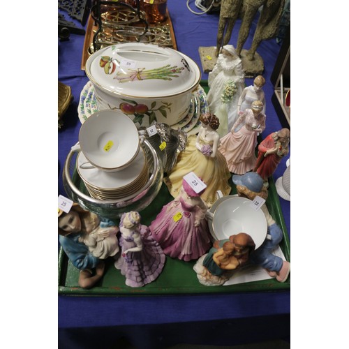 25 - Five Coalport model figures, including “Diana, the Peoples Princess”, one similar Royal Worcester fi... 