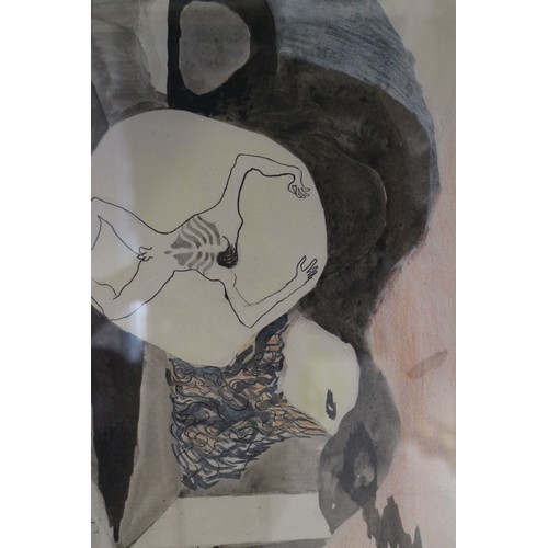 383 - †Keith Vaughan: ink and crayon, 