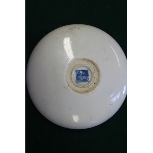 60 - A Chinese blue and white dish with dragon and cloud decoration, seal mark to base, 4” dia, a blue an... 