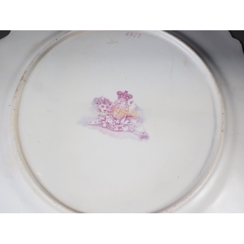 23 - A Coalport style dessert service with floral decoration on a blue and gilt ground