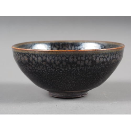 63 - A Japanese Tianmu oil spot tea bowl, 3 1/2