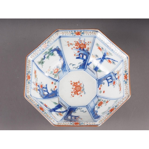 65 - Two Kakiemon style octagonal bowls, 5 1/8