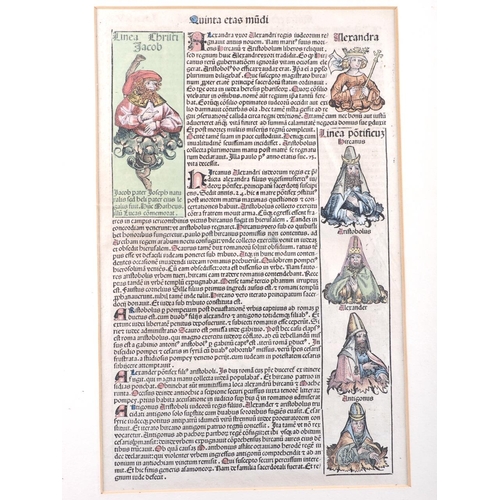 241 - A hand-coloured page from the “Liber Chronicarum, the Nuremburg Chronicle”, an original folium with ... 