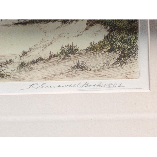 309 - R Cresswell Boak: a signed coloured etching, 