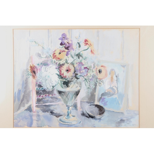 328 - Clarke Hutton, '35: watercolours, vase of flowers, 13 1/4