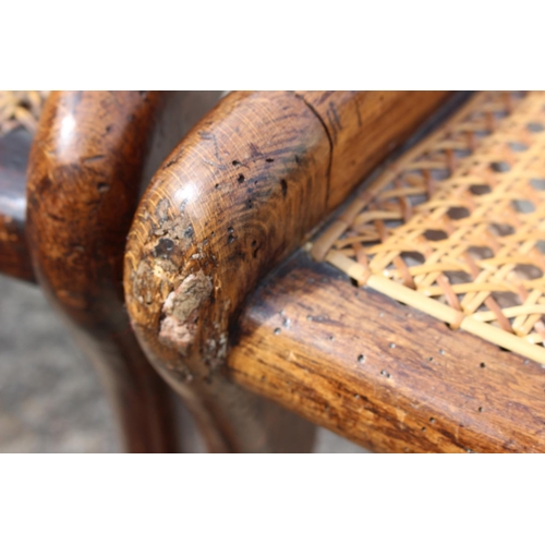 447 - A set of five early 19th century  grained as rosewood and brass mounted standard dining chairs with ... 