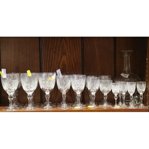 100 - A cut glass part table service, including nine white wines