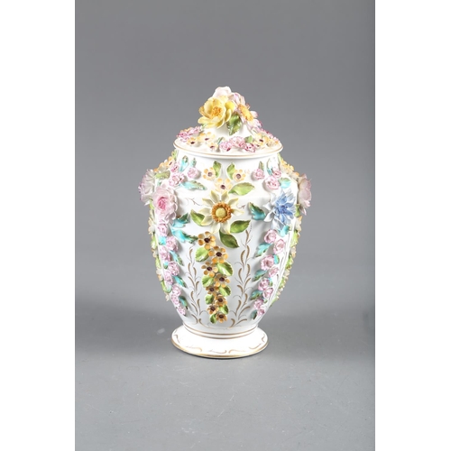 9 - A Coalbrookdale by Coalport floral encrusted jar and cover, 9