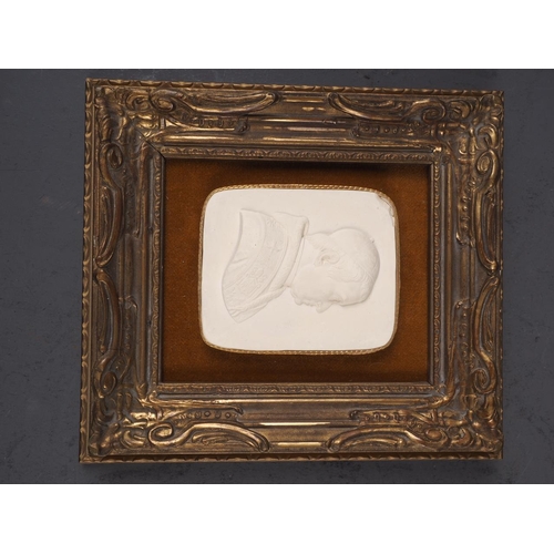 218 - A plaster relief plaque of a Pope, 3/14