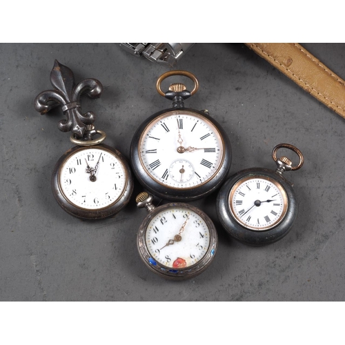 279 - A number of silver cased and other fob watches and watch parts, a number of wristwatches and watch m... 