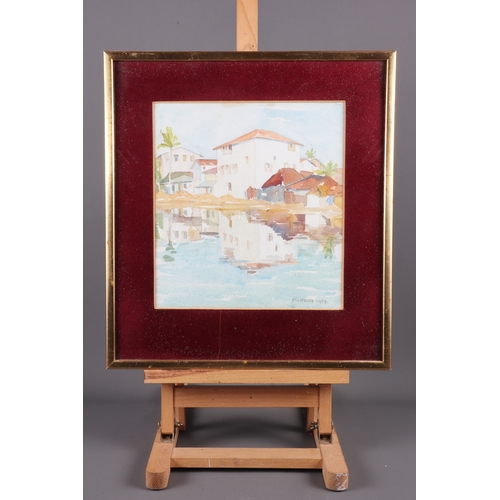 324 - H Anderson, 1998: watercolour coastal scene, in gilt frame, C Williams, '93: a watercolour, 