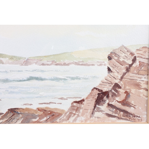 324 - H Anderson, 1998: watercolour coastal scene, in gilt frame, C Williams, '93: a watercolour, 