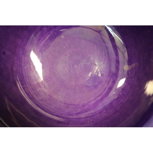 118 - A Chinese purple glazed bowl with seal mark to base, 5 1/2