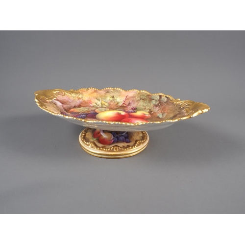 37 - A Royal Worcester dessert stand with fruit decoration, by H H Price, 12 1/4