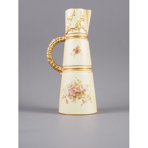 41 - A Royal Worcester blush ivory jug with floral and gilt sprays, 10