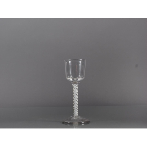 78 - A Georgian cordial glass with double twist stem, 5.4