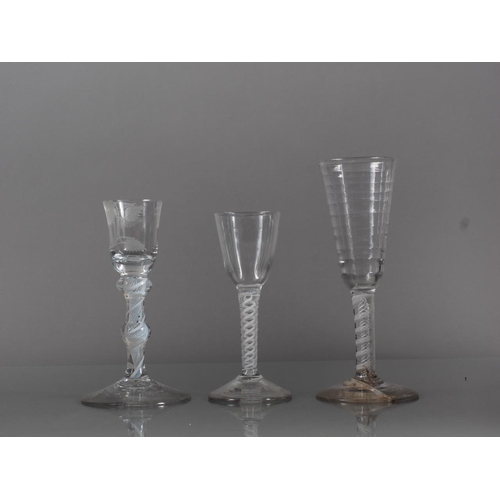 81 - A cordial glass with double cotton twist stem, 5.3