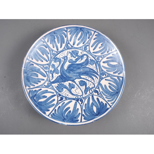 1 - A Domingo Punter blue and white faience shallow bowl of 16th century design, 12