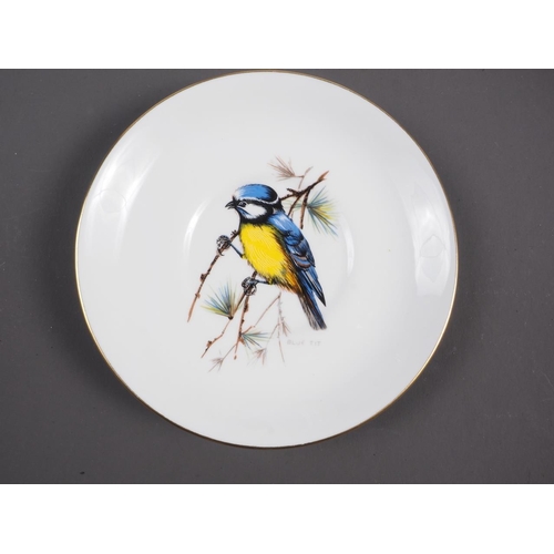 17 - A set of seven Vista Alegre bird decorated dessert plates and a Hammersley bird decorated part coffe... 