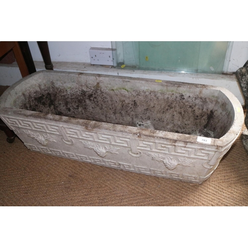 783 - A rectangular cast stone planter, 36