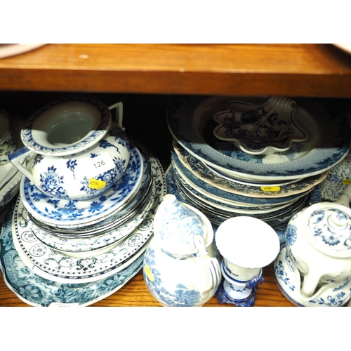 69 - A quantity of blue and white china, including Wood & Sons 