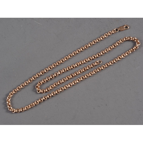 310 - A 9ct gold belcher link necklace, 22 1/2