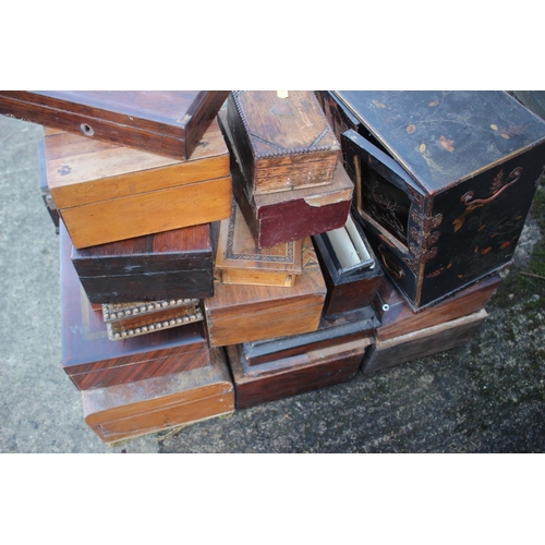 172 - A Japanese lacquered table cabinet, two Tunbridge banded boxes, and other boxes and stationery stand... 